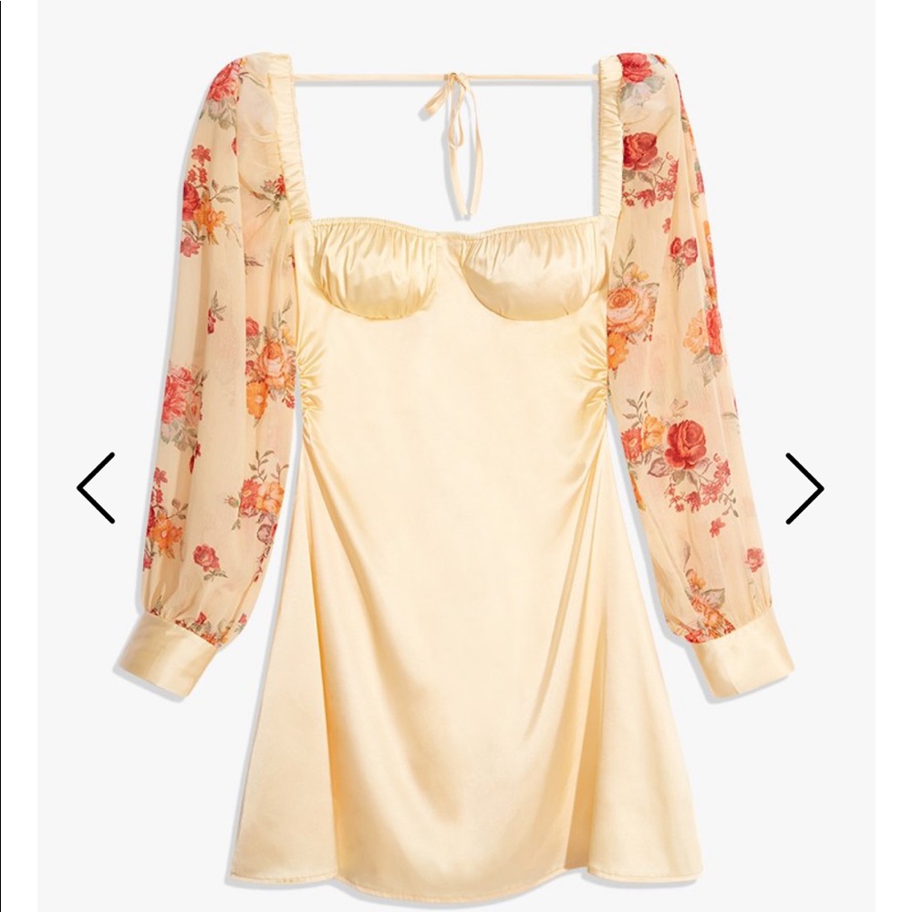 We Wore What Puff Sleeve Golden Dress